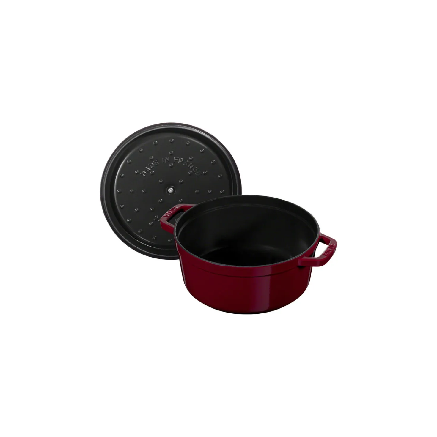 Cocotte 24 cm, rund, Bordeaux, Gusseisen
