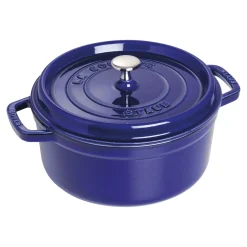 Cocotte 26 cm, rund, Dunkelblau, Gusseisen