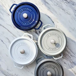 Cocotte 24 cm, rund, Dunkelblau, Gusseisen