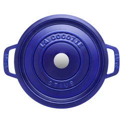 Cocotte 22 cm, rund, Dunkelblau, Gusseisen