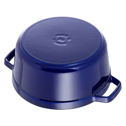 Cocotte 30 cm, rund, Dunkelblau, Gusseisen