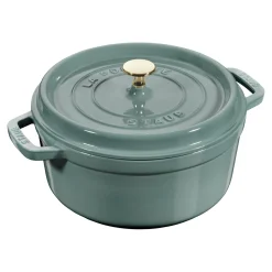 Cocotte 20 cm, rund, Eukalyptus, Gusseisen