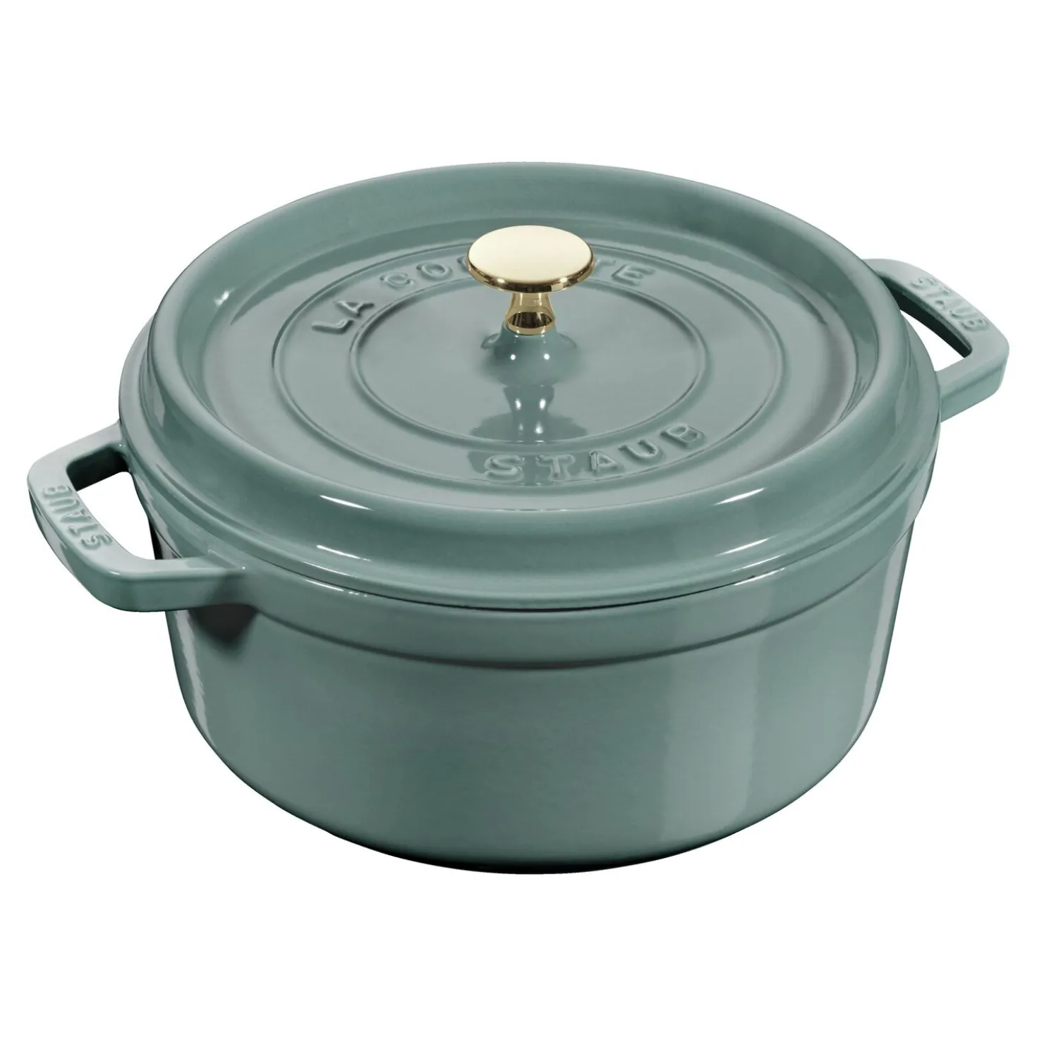 Cocotte 20 cm, rund, Eukalyptus, Gusseisen