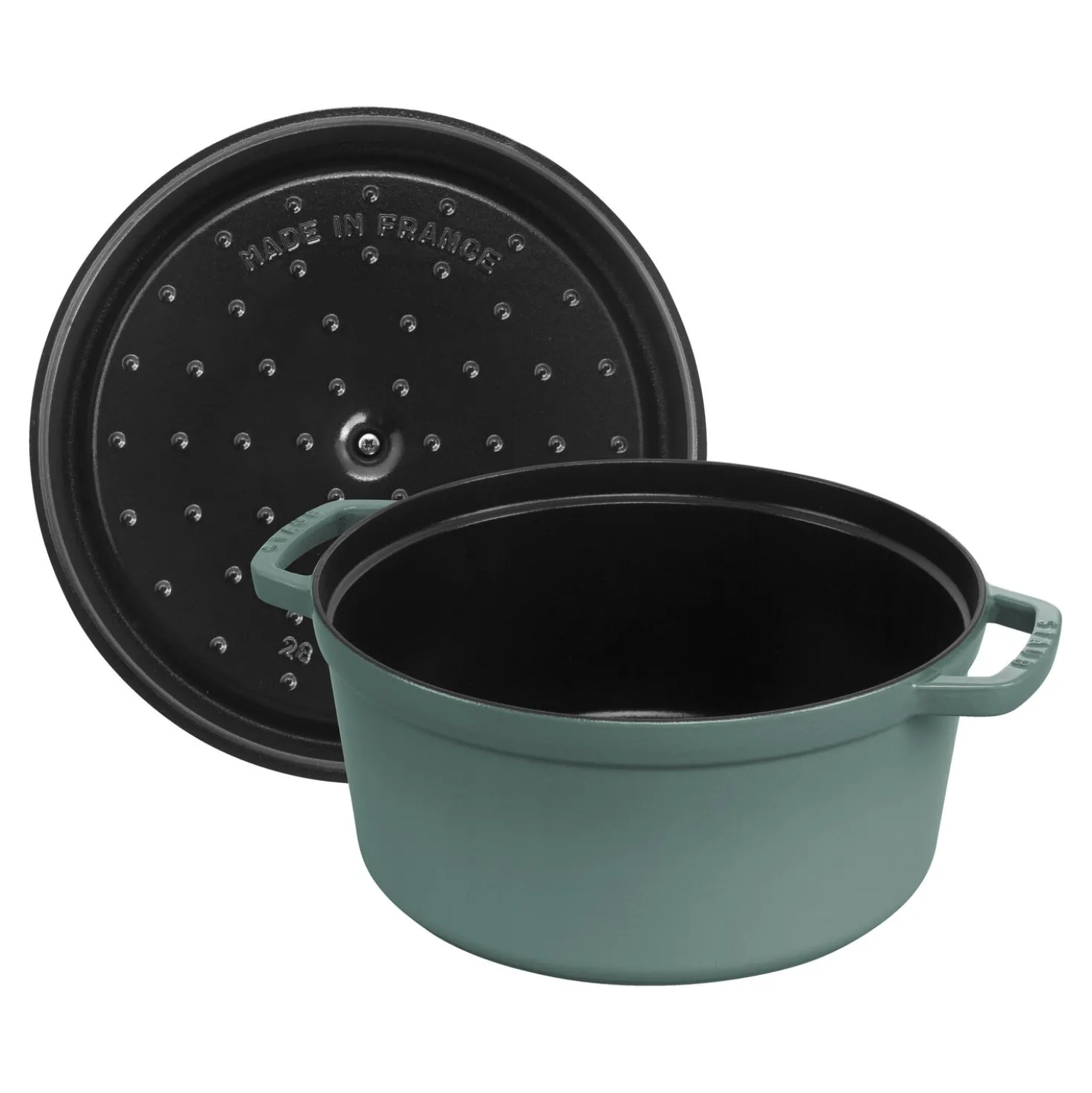 Cocotte 24 cm, rund, Eukalyptus, Gusseisen