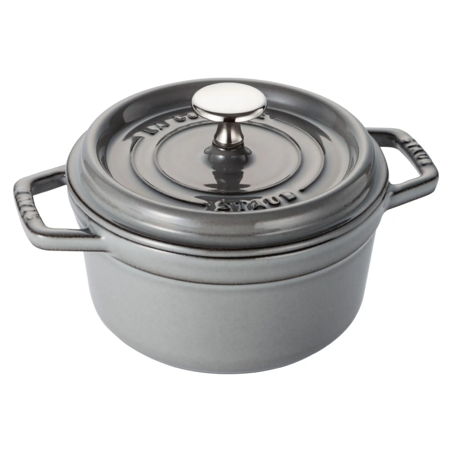 Cocotte 16 cm, rund, Graphit-Grau, Gusseisen