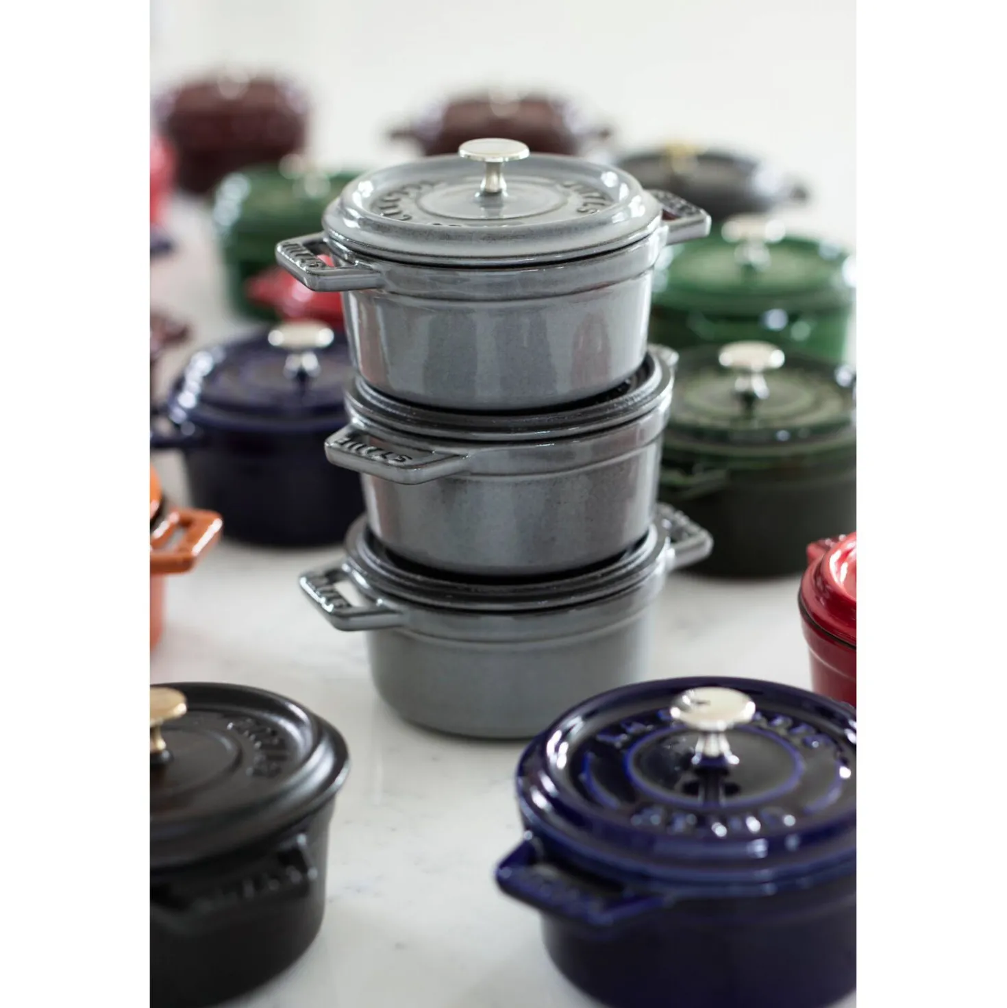 Cocotte 16 cm, rund, Graphit-Grau, Gusseisen