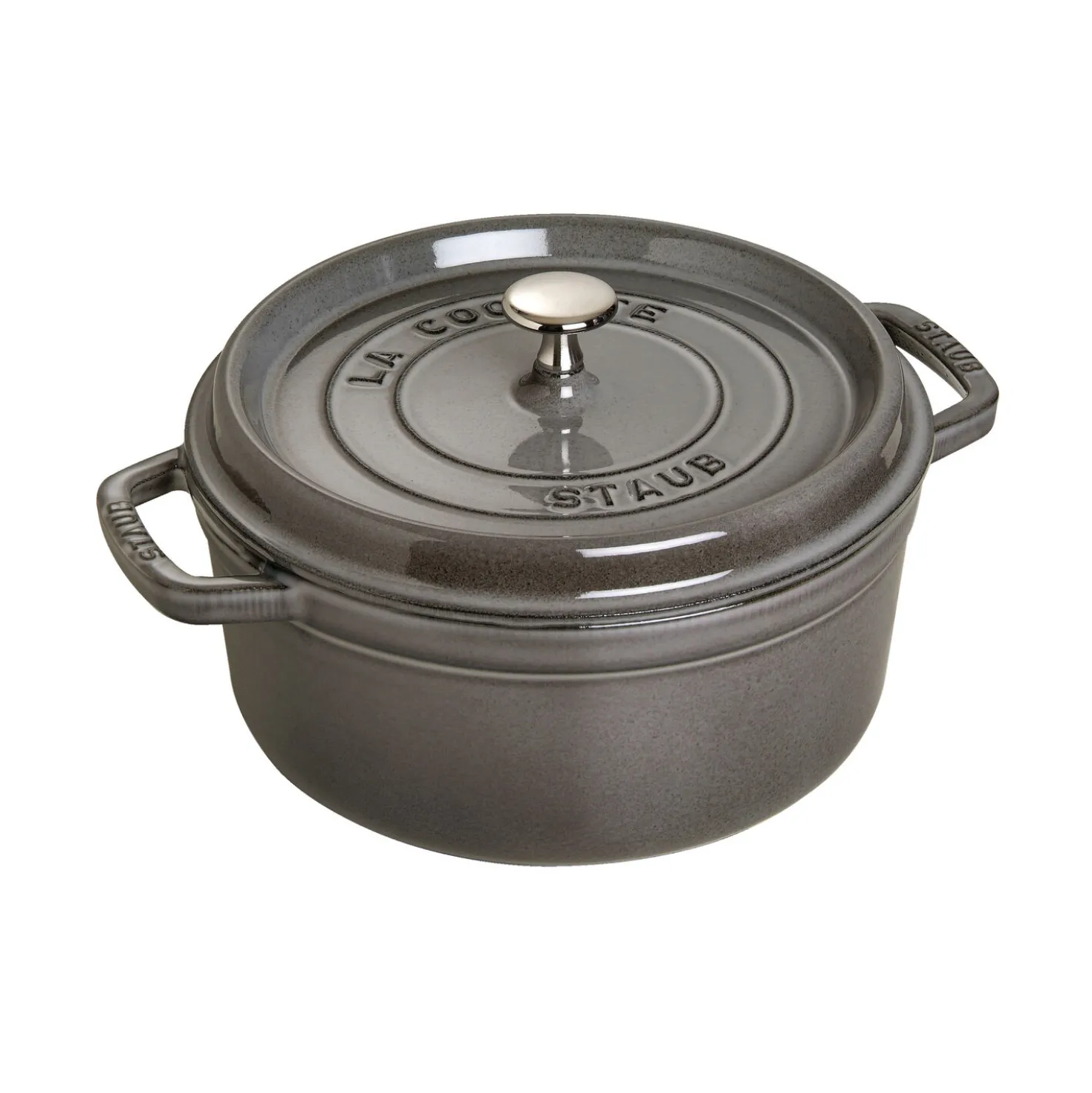 Cocotte 18 cm, rund, Graphit-Grau, Gusseisen