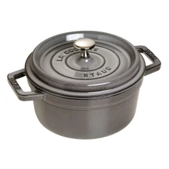 Cocotte 20 cm, rund, Graphit-Grau, Gusseisen