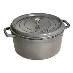Cocotte 30 cm, rund, Graphit-Grau, Gusseisen