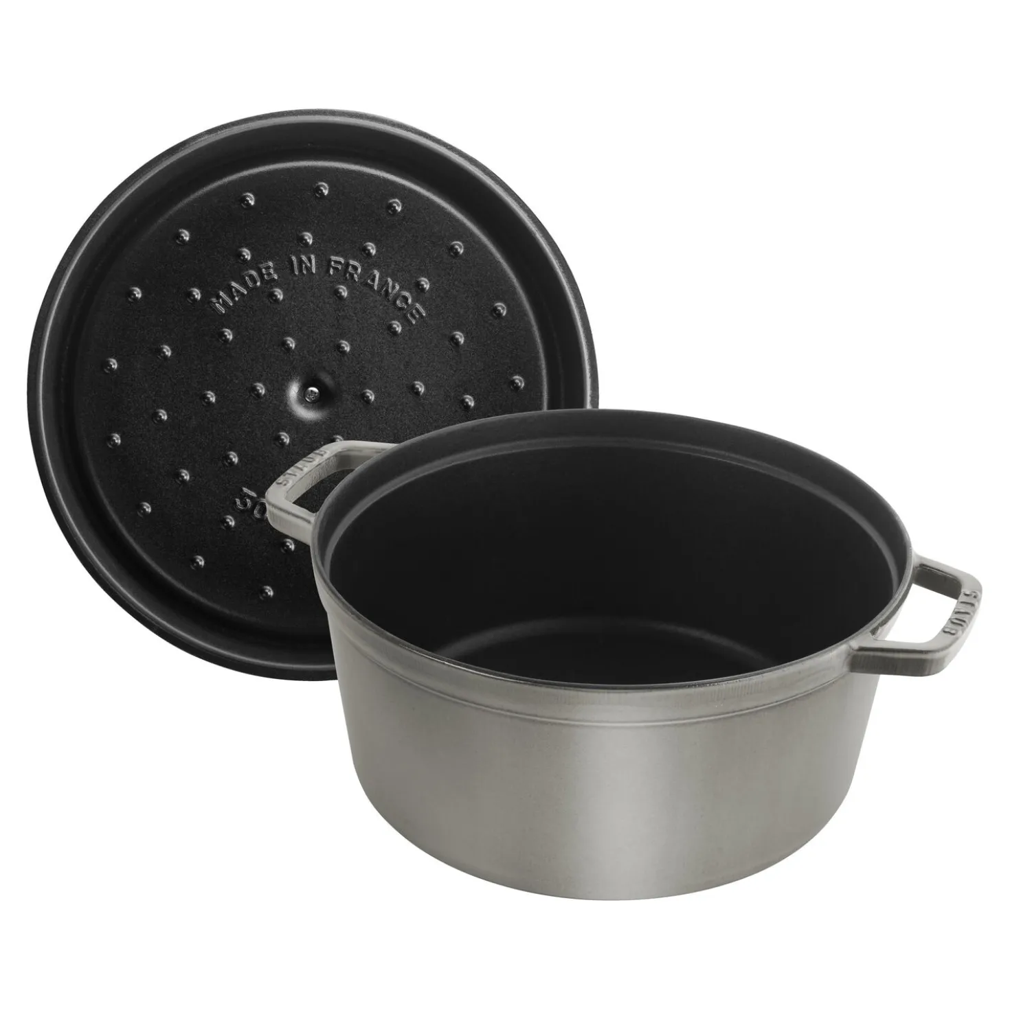 Cocotte 30 cm, rund, Graphit-Grau, Gusseisen