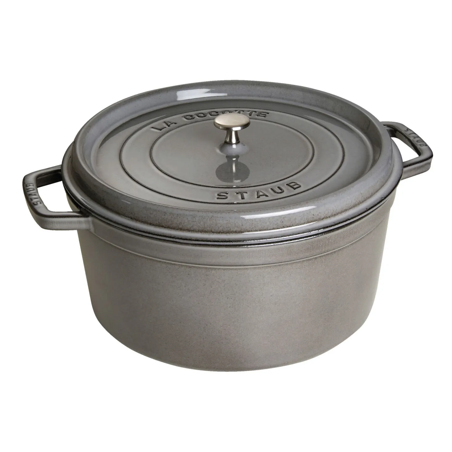 Cocotte 34 cm, rund, Graphit-Grau, Gusseisen