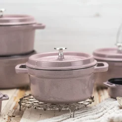Cocotte 24 cm, rund, Kirschblüte, Gusseisen