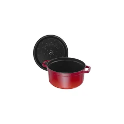 Cocotte 18 cm, rund, Kirsch-Rot, Gusseisen