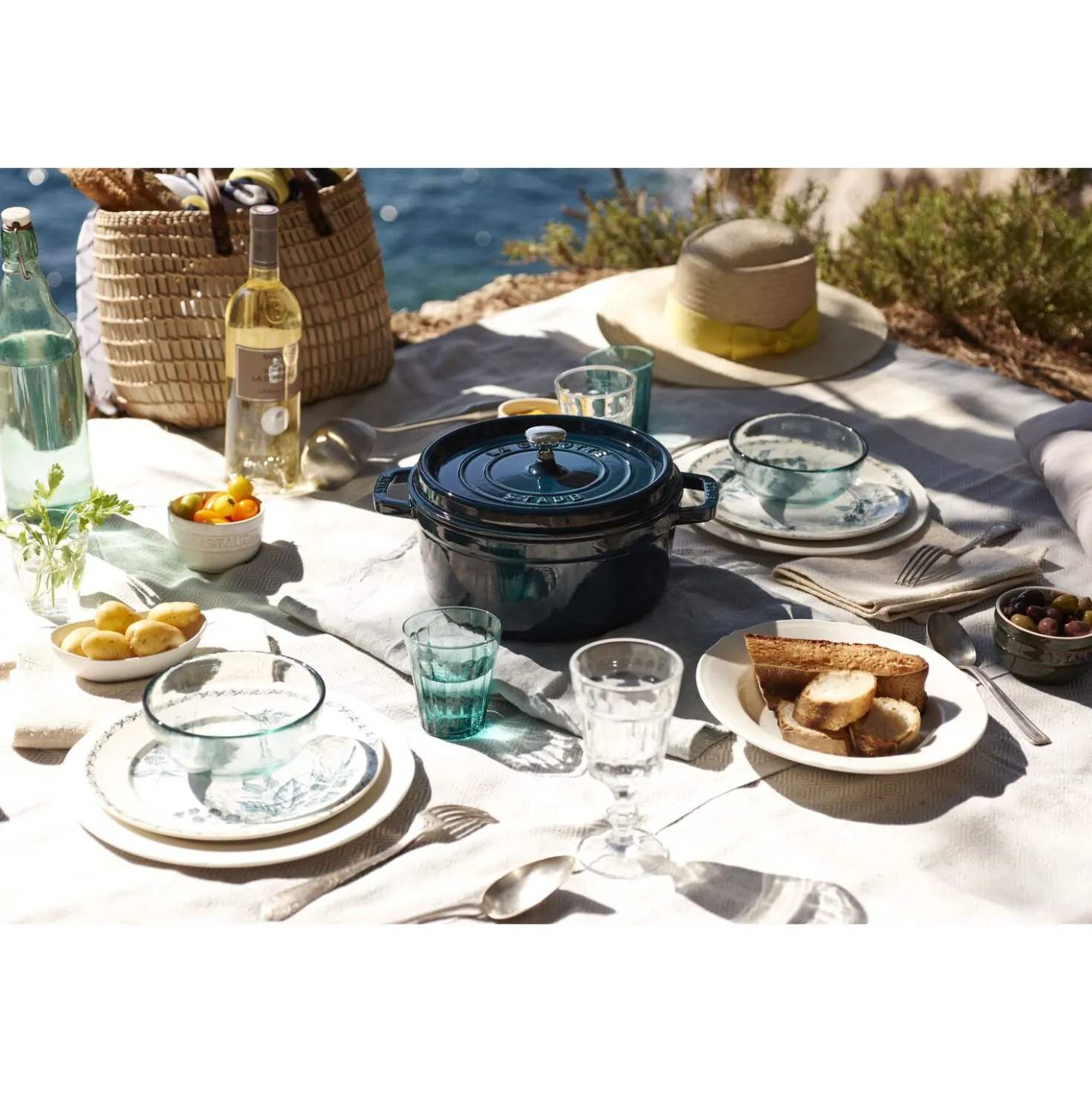 Cocotte 28 cm, rund, La-Mer, Gusseisen