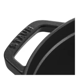 Cocotte 16 cm, rund, Schwarz, Gusseisen