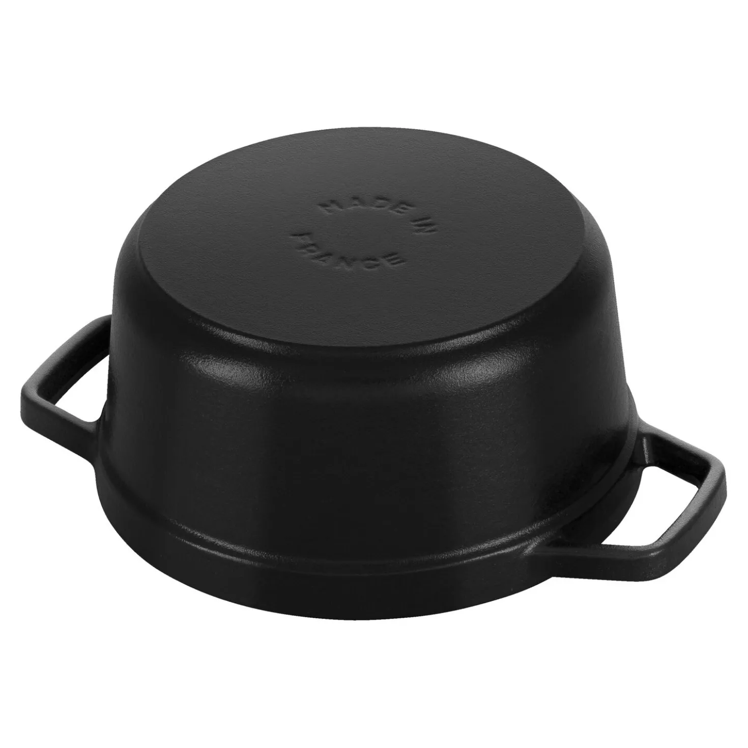 Cocotte 16 cm, rund, Schwarz, Gusseisen