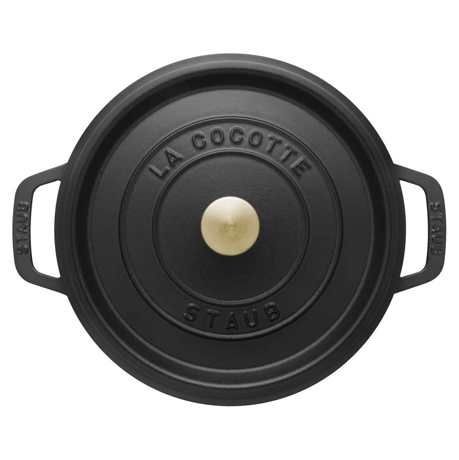 Cocotte 20 cm, rund, Schwarz, Gusseisen
