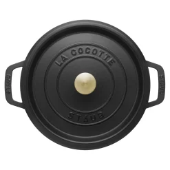 Cocotte 14 cm, rund, Schwarz, Gusseisen