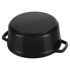 Cocotte 26 cm, rund, Schwarz, Gusseisen