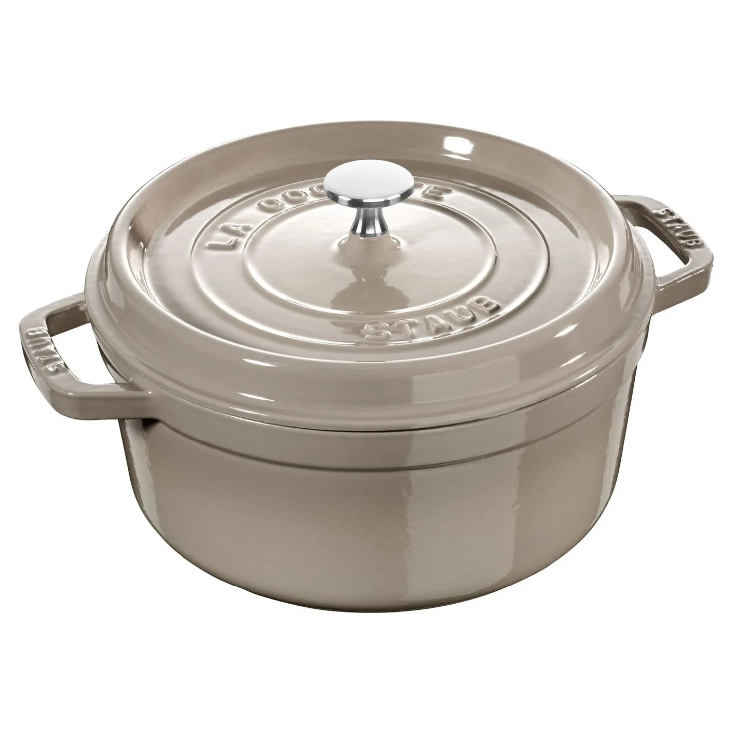 Cocotte 22 cm, rund, Sesam, Gusseisen
