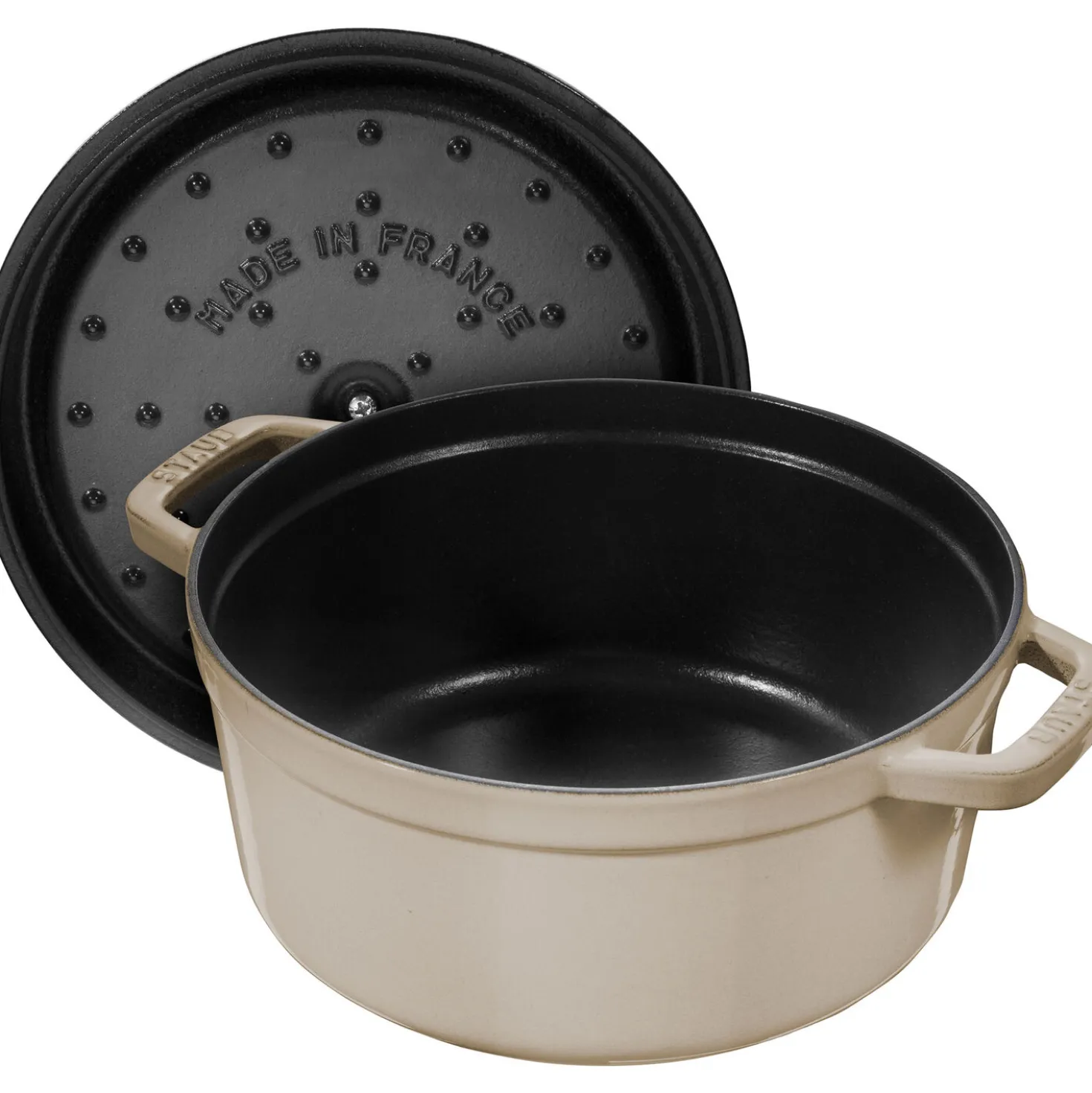 Cocotte 22 cm, rund, Sesam, Gusseisen