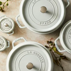 Cocotte 24 cm, rund, Weisser Trüffel, Gusseisen