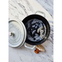 Cocotte 28 cm, rund, Weisser Trüffel, Gusseisen