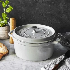 Cocotte 26 cm, rund, Weisser Trüffel, Gusseisen