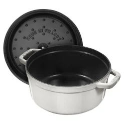 Cocotte 26 cm, rund, Weisser Trüffel, Gusseisen