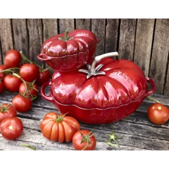 Cocotte 25 cm, Tomate, Kirsch-Rot, Gusseisen