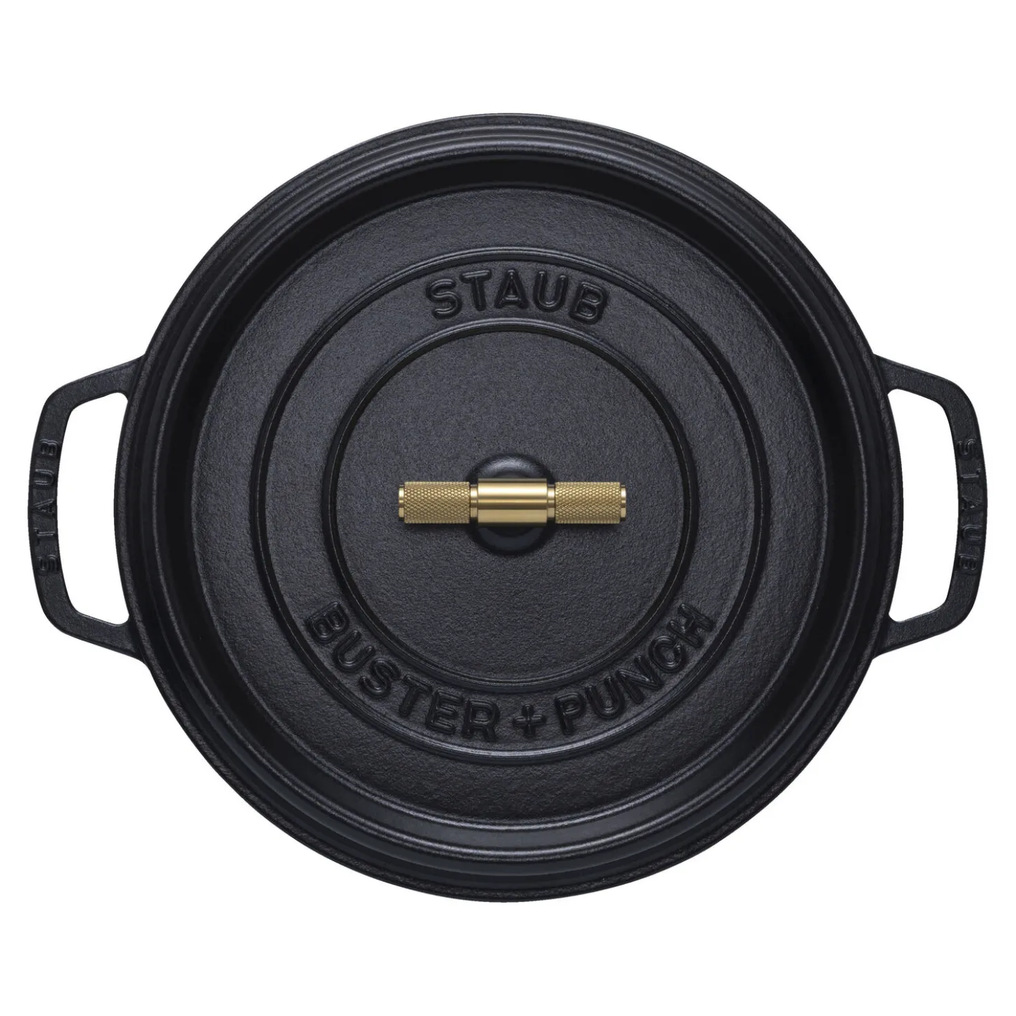 Cocotte Buster+Punch 28 cm, rund, Schwarz, Gusseisen