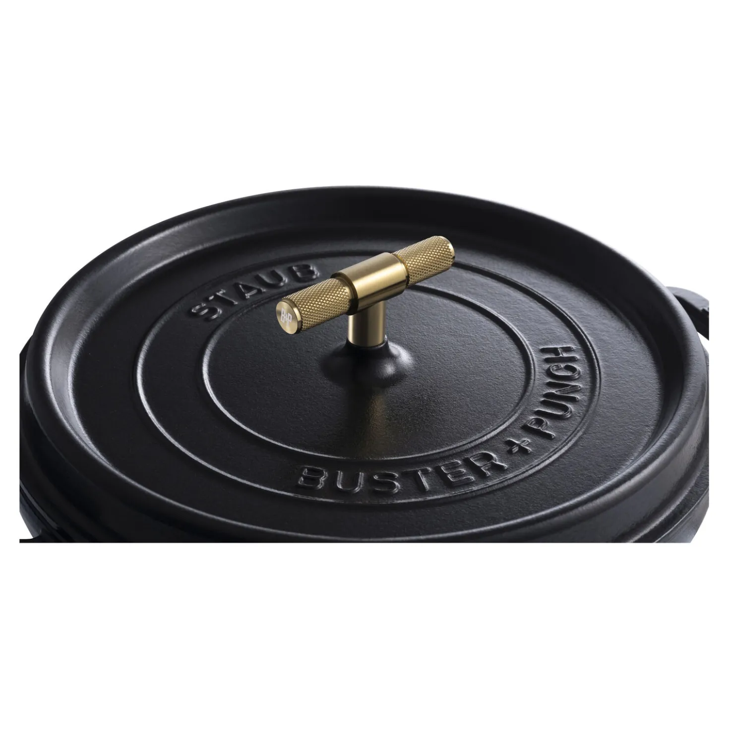 Cocotte Buster+Punch 28 cm, rund, Schwarz, Gusseisen