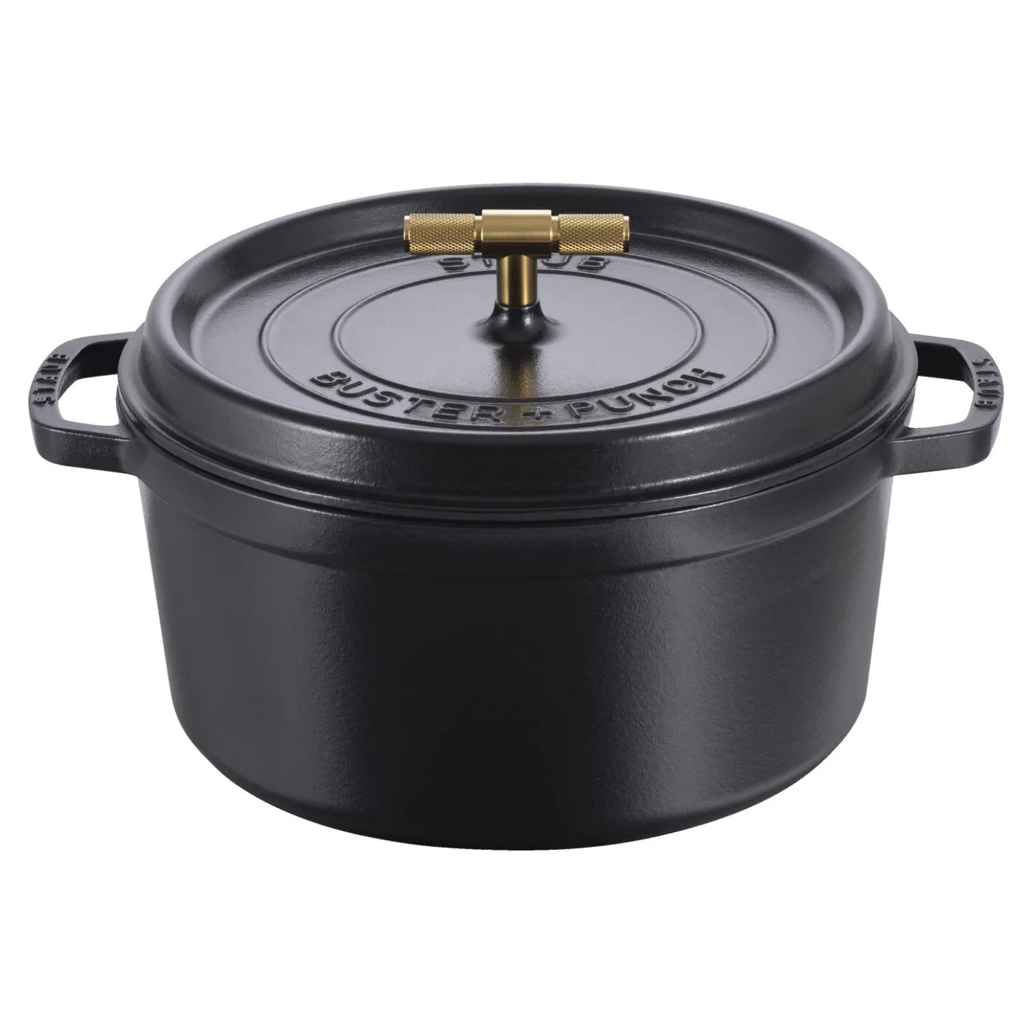 Cocotte Buster+Punch 28 cm, rund, Schwarz, Gusseisen