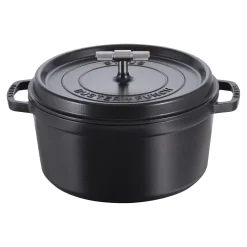 Cocotte Buster+Punch 28 cm, rund, Schwarz, Gusseisen