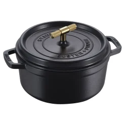 Cocotte Buster+Punch 24 cm, rund, Schwarz, Gusseisen