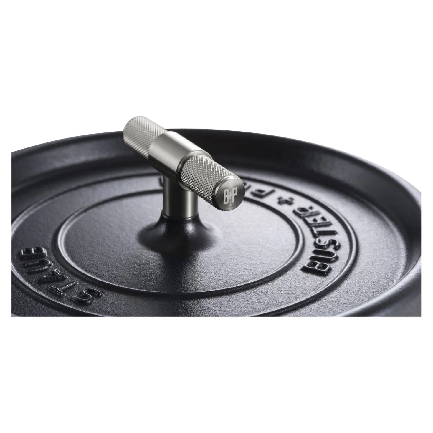 Cocotte Buster+Punch 24 cm, rund, Schwarz, Gusseisen