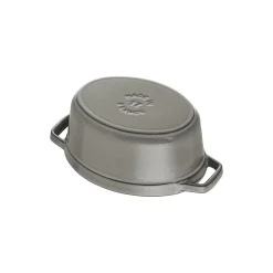 Cocotte Schweinedeckel 17 cm, oval, Graphit-Grau, Gusseisen