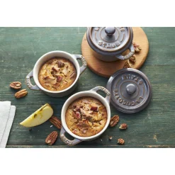 Cocotte Set 4-tlg, rund, Antik-Grau, Keramik