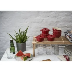 Cocotte Set 4-tlg, rund, Kirsch-Rot, Keramik