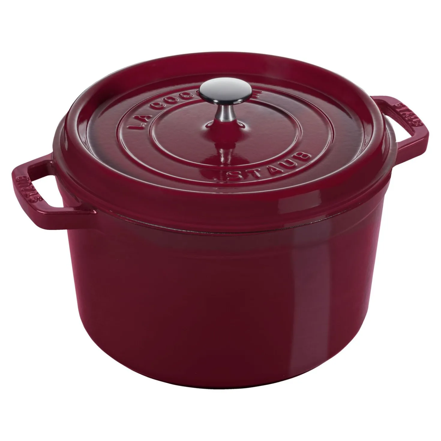 Cocotte tief 24 cm, rund, Bordeaux, Gusseisen