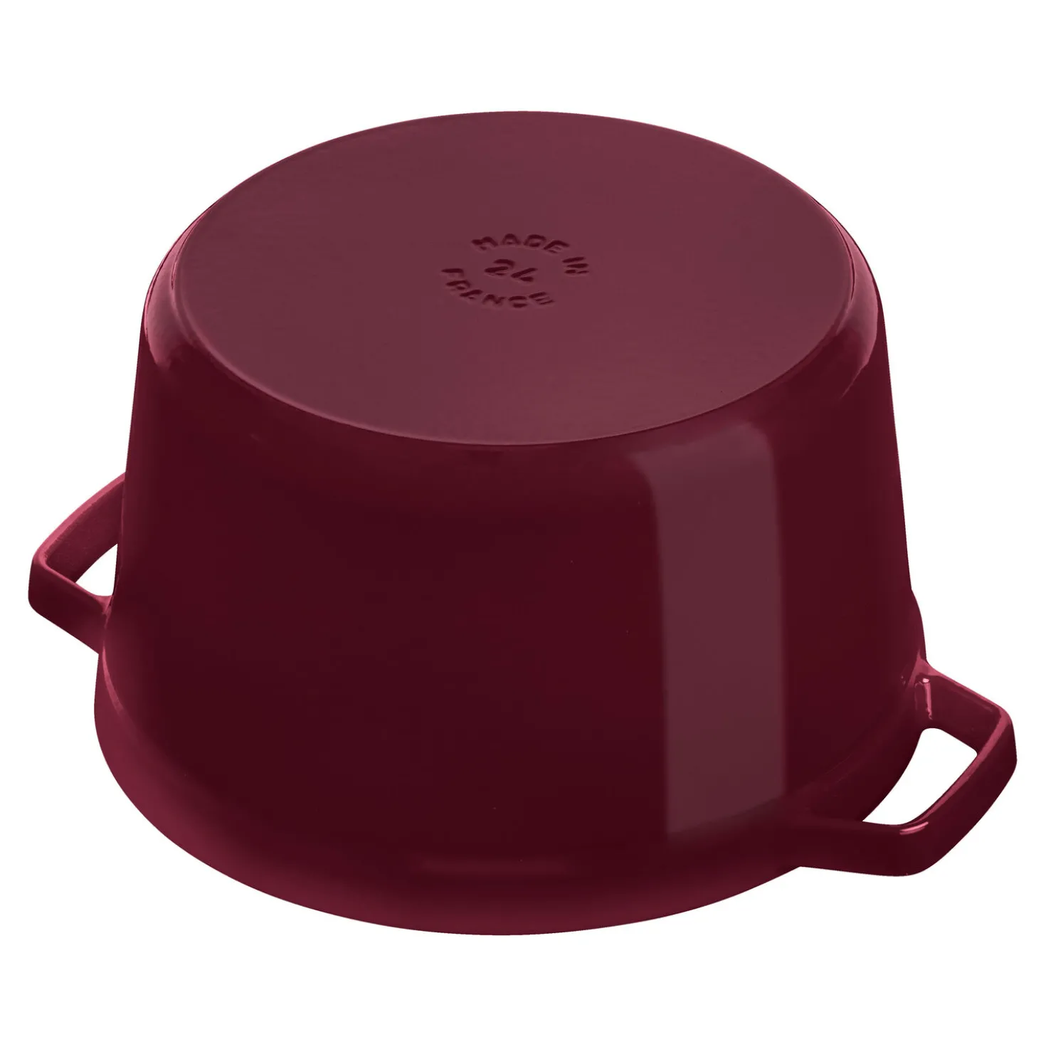 Cocotte tief 24 cm, rund, Bordeaux, Gusseisen