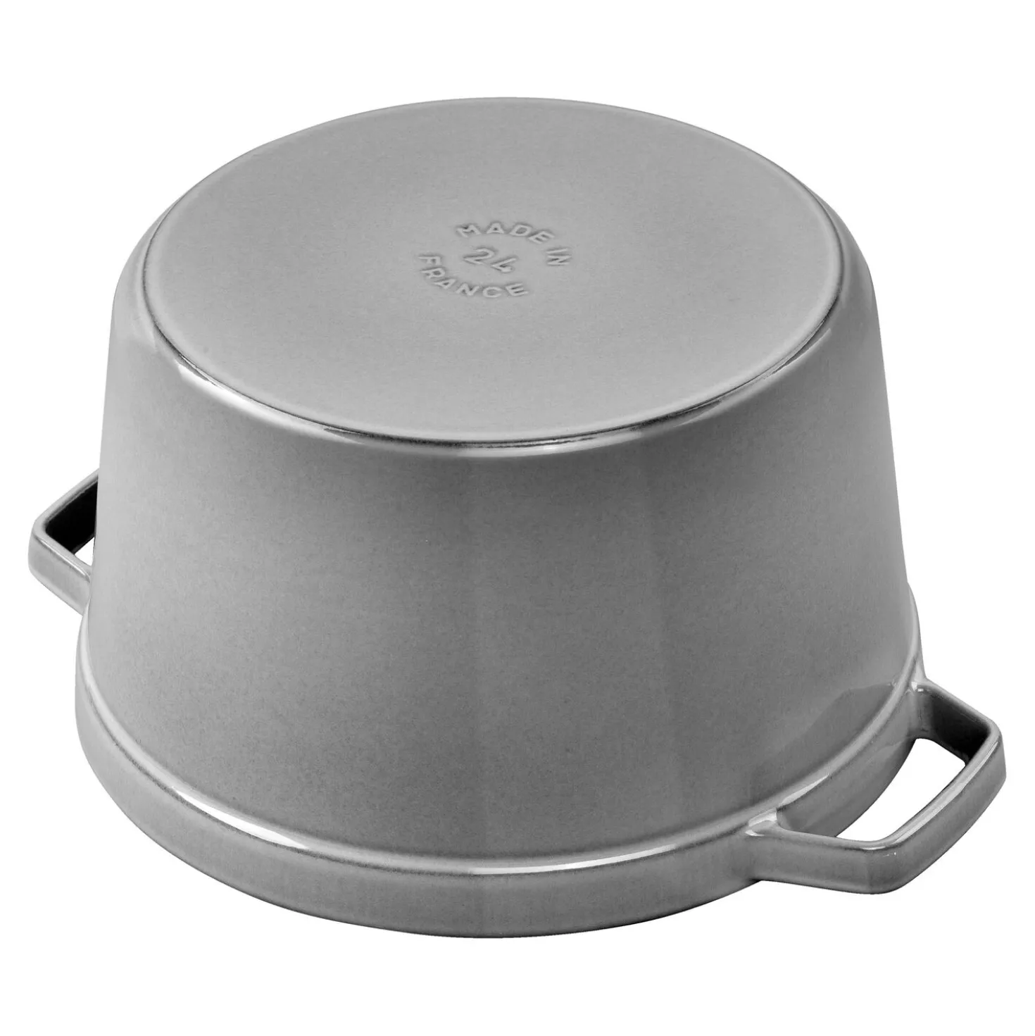 Cocotte tief 24 cm, rund, Graphit-Grau, Gusseisen