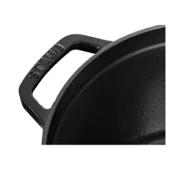 Cocotte tief 24 cm, rund, Schwarz, Gusseisen