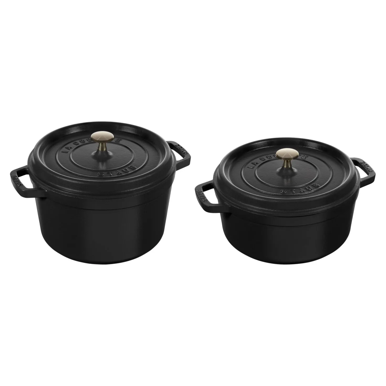 Cocotte tief 24 cm, rund, Schwarz, Gusseisen