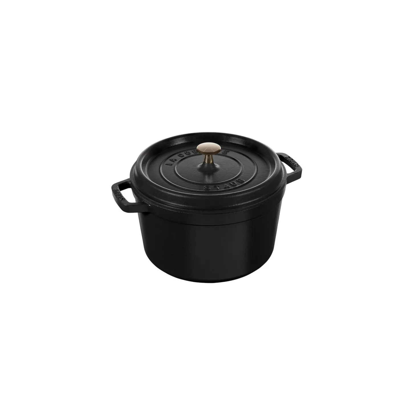 Cocotte tief 24 cm, rund, Schwarz, Gusseisen
