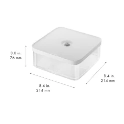 CUBE Box L / 21 cm, Transparent-Weiß