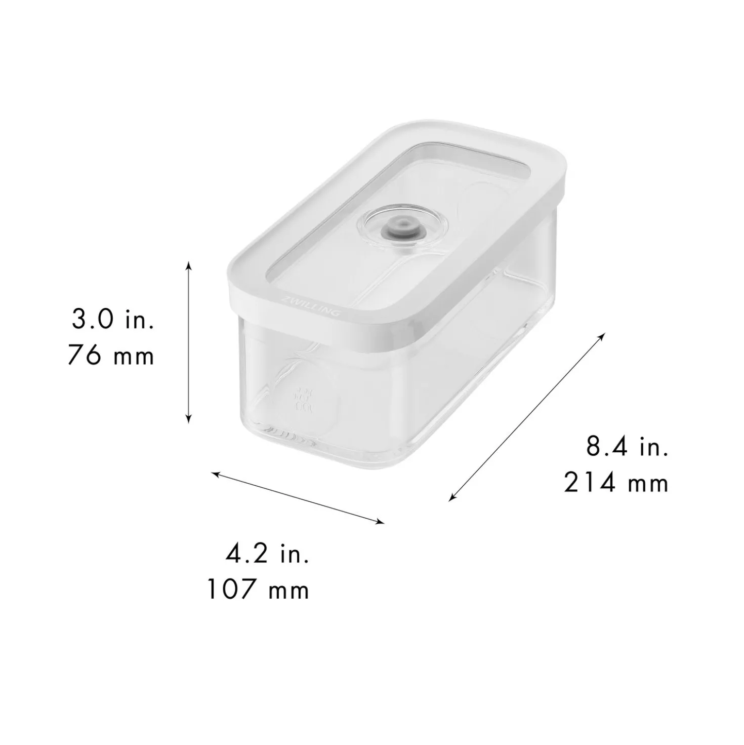 CUBE Box M / 21 cm, Transparent-Weiß
