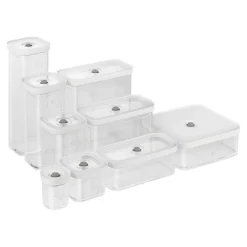 CUBE Box M / 21 cm, Transparent-Weiß