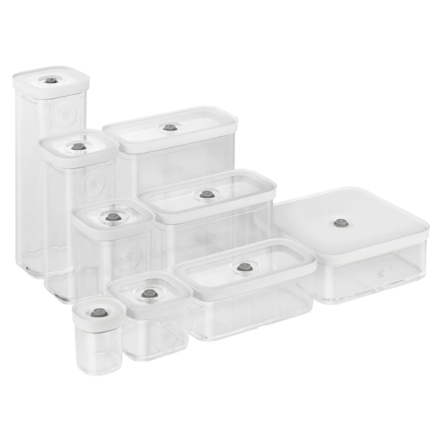 CUBE Box M / 21 cm, Transparent-Weiß