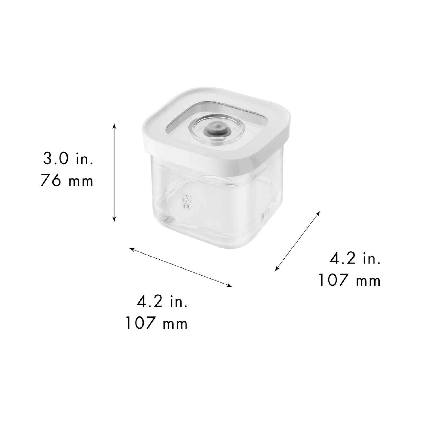 CUBE Box S / 11 cm, Transparent-Weiß